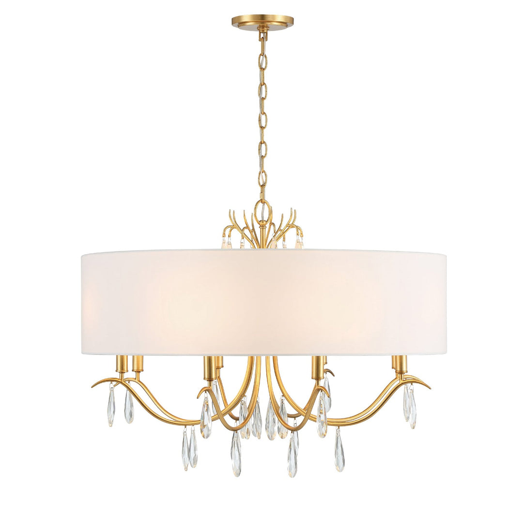 Rollins 8 Light Antique Gold Chandelier Crystorama