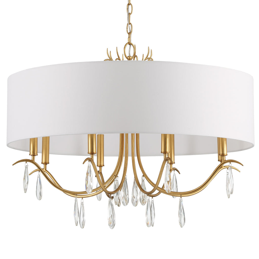 Rollins 8 Light Antique Gold Chandelier Crystorama