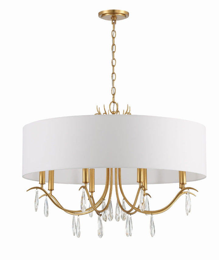 Rollins 8 Light Antique Gold Chandelier Crystorama