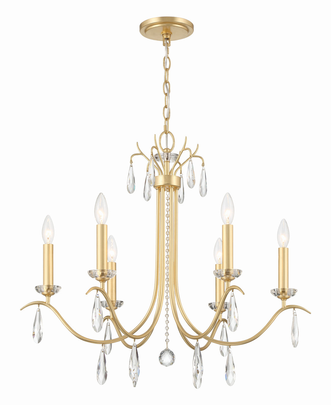 Rollins 6 Light Antique Gold Chandelier Crystorama