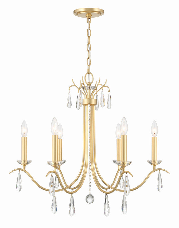 Rollins 6 Light Antique Gold Chandelier Crystorama