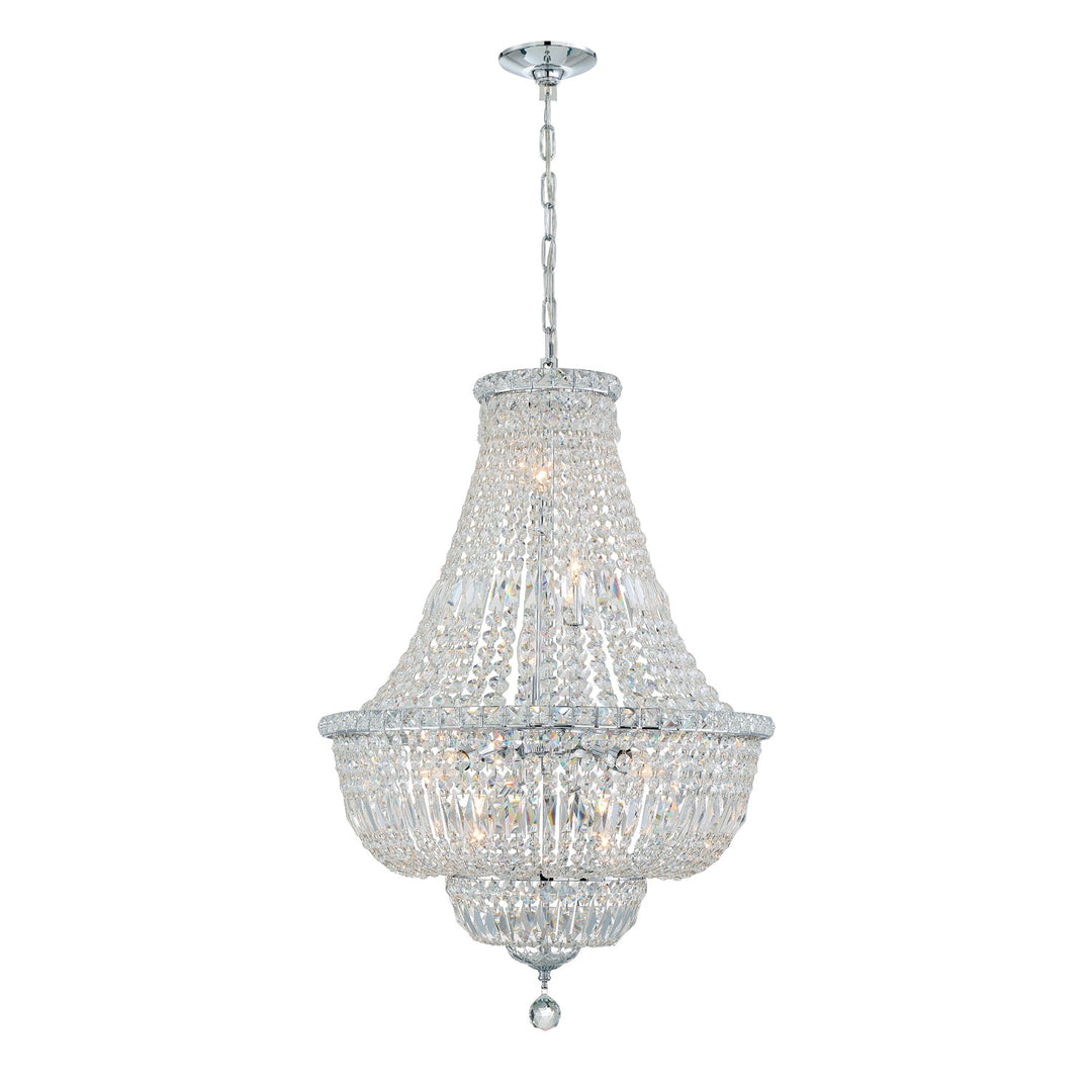 Roslyn 9 Light Polished Chrome Chandelier Crystorama