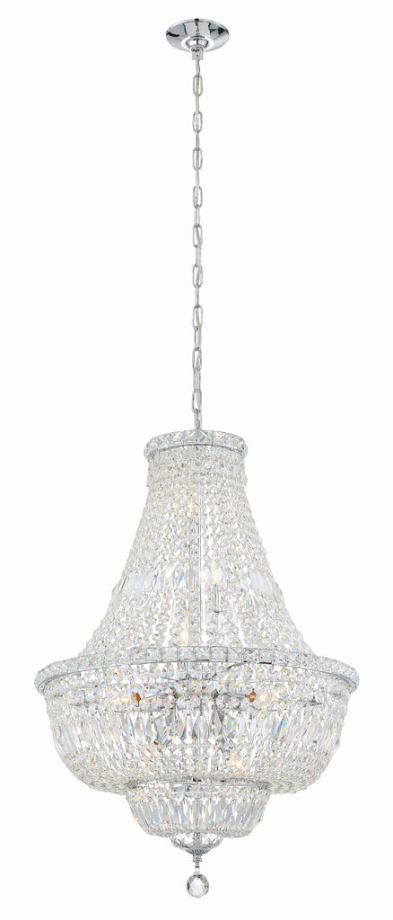 Roslyn 9 Light Polished Chrome Chandelier Crystorama