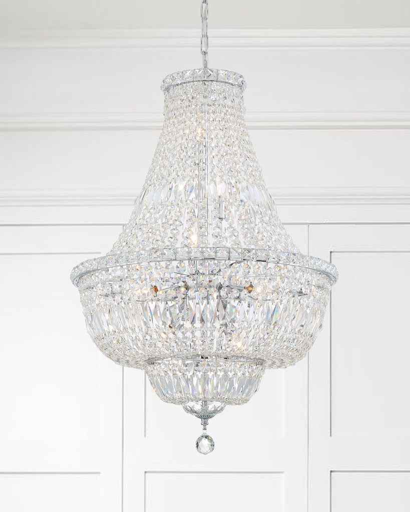 Roslyn 9 Light Polished Chrome Chandelier Crystorama