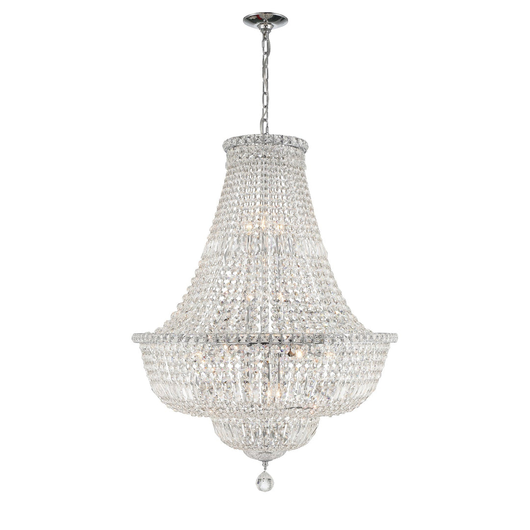 Roslyn 15 Light Polished Chrome Chandelier Crystorama