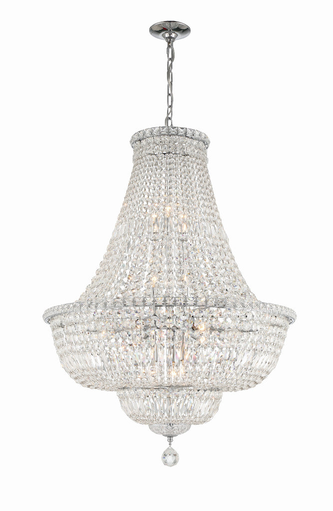 Roslyn 15 Light Polished Chrome Chandelier Crystorama