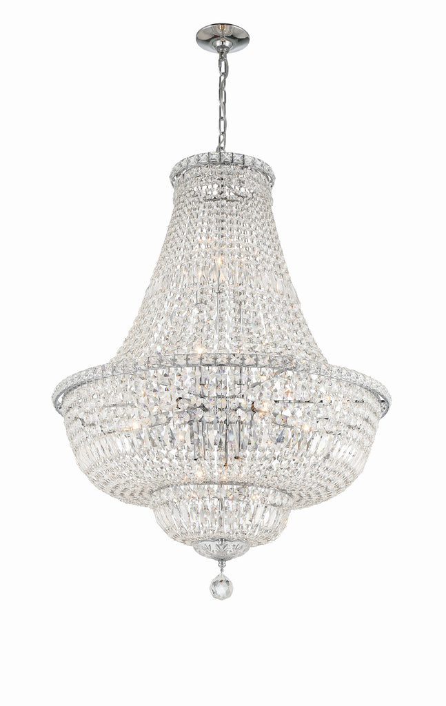 Roslyn 15 Light Polished Chrome Chandelier Crystorama