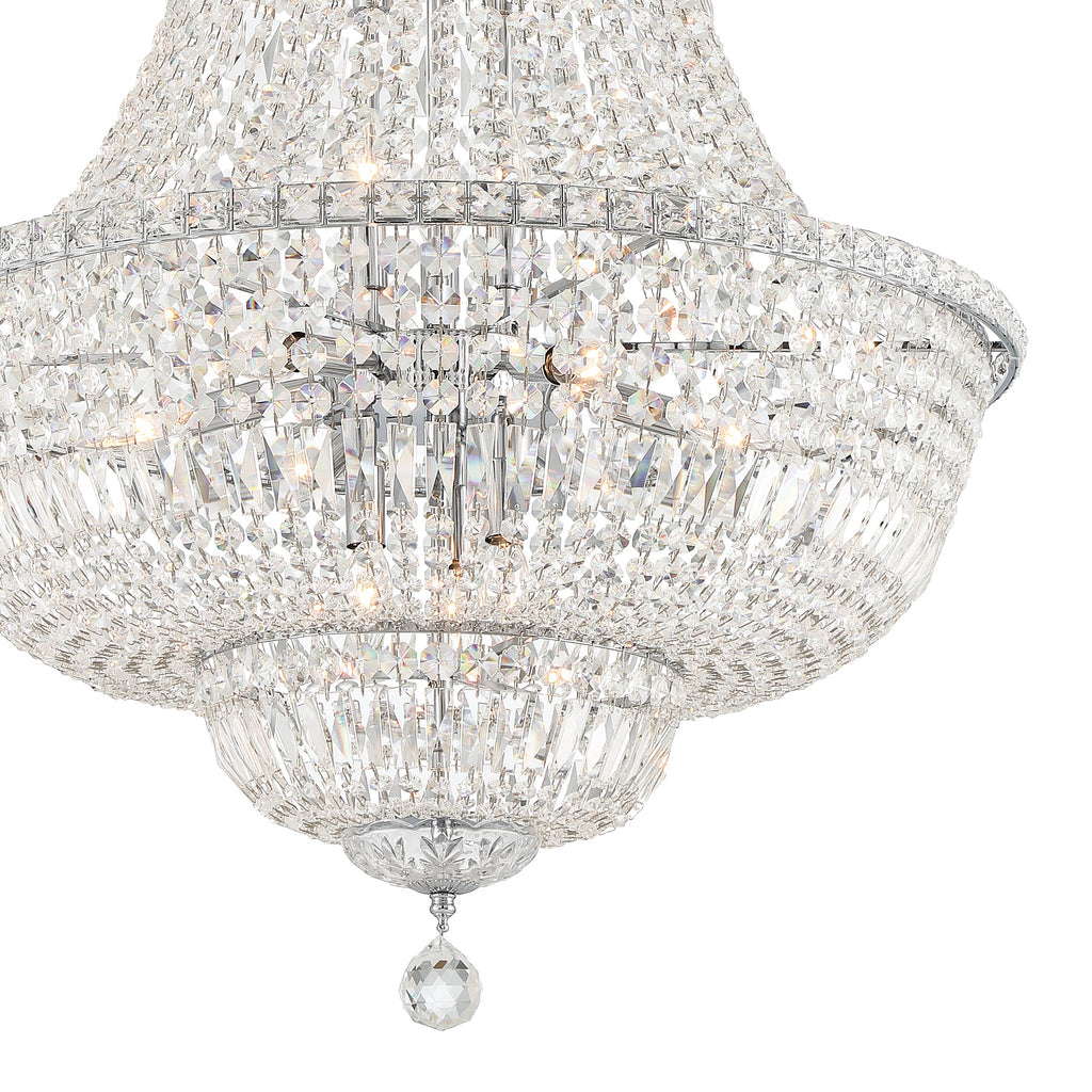 Roslyn 15 Light Polished Chrome Chandelier Crystorama