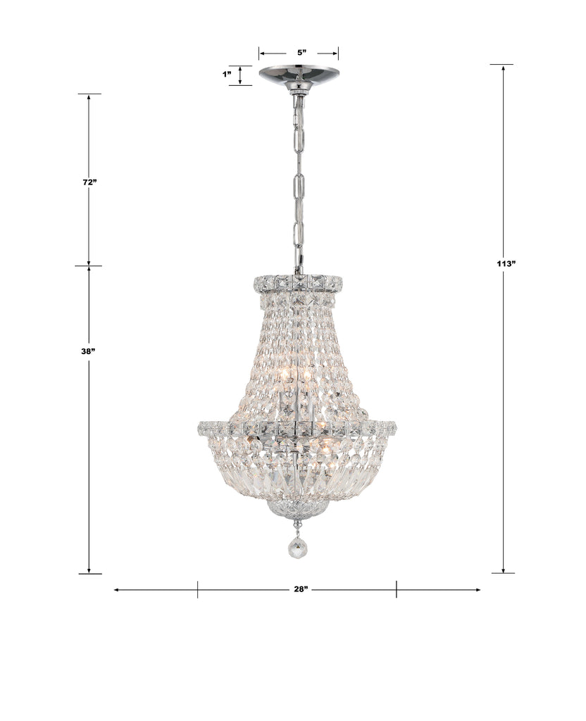 Roslyn 15 Light Polished Chrome Chandelier Crystorama