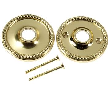 Solid Brass Rosette Plates - Georgian Roped COPPER MOUNTAIN HARDWARE