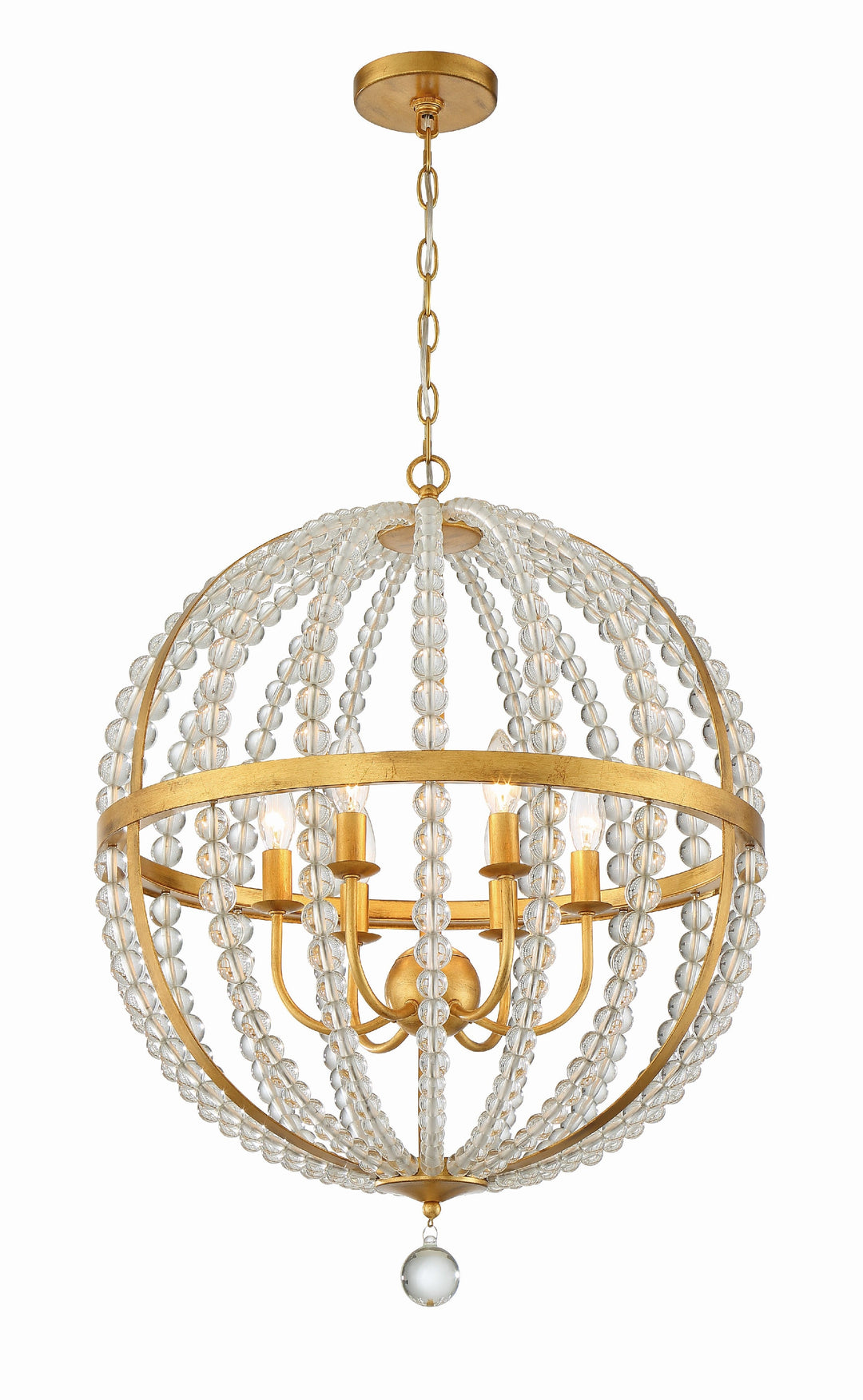 Roxy 6 Light Antique Gold Chandelier Crystorama