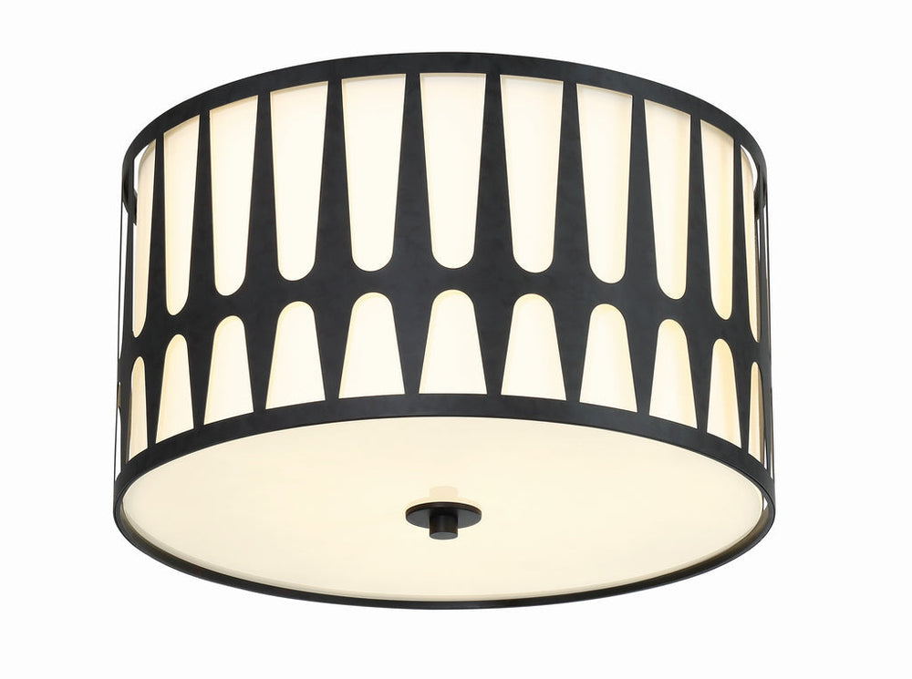 Crystorama Crystorama Royston 3 Light Black Flush Mount