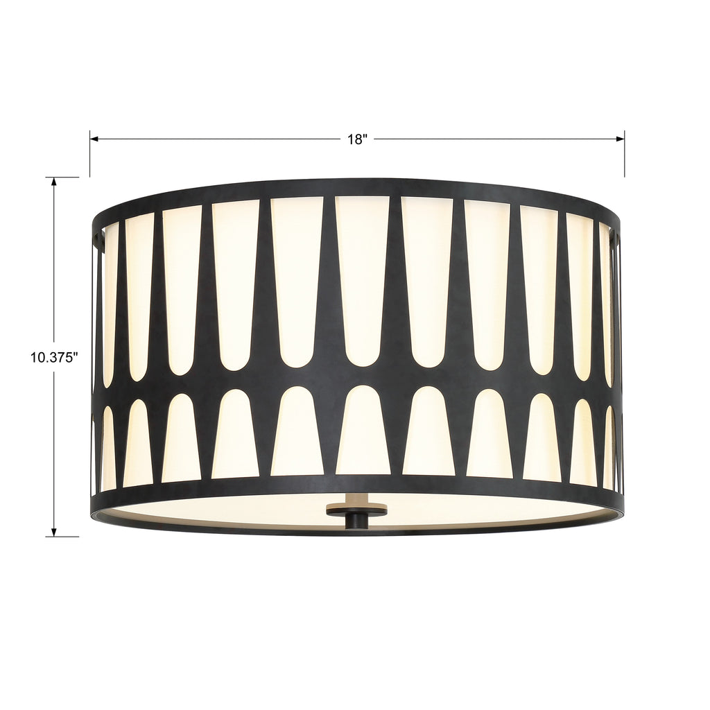 Crystorama Crystorama Royston 3 Light Black Flush Mount