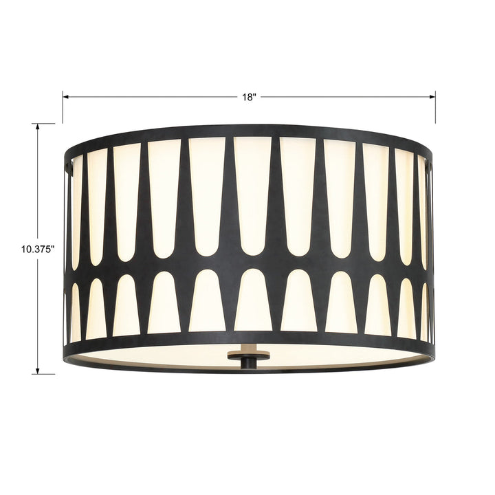 Crystorama Crystorama Royston 3 Light Black Flush Mount