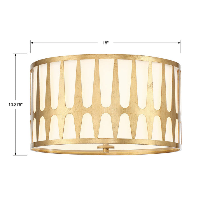 Crystorama Crystorama Royston 3 Light Antique Gold Flush Mount