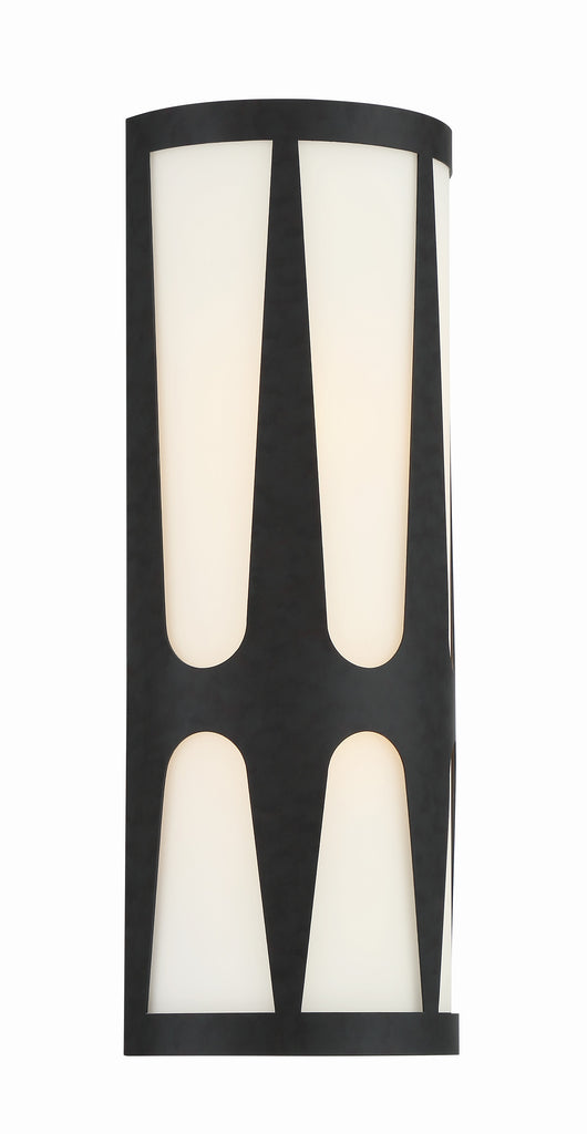 Royston 2 Light Black Sconce Crystorama