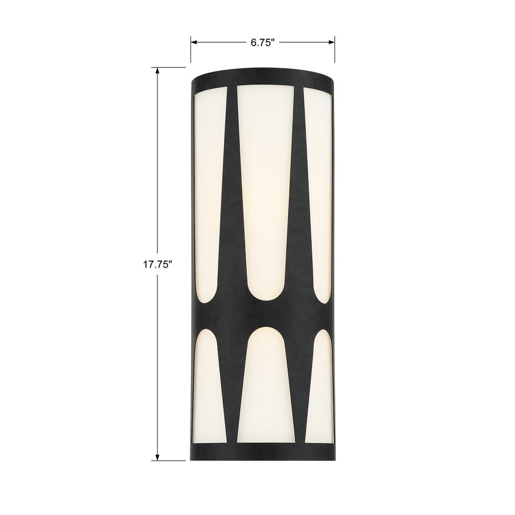 Royston Integrated LED Black Sconce Crystorama