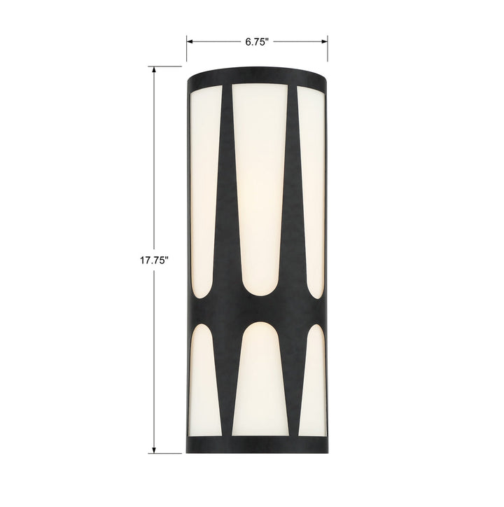 Royston 2 Light Black Sconce Crystorama