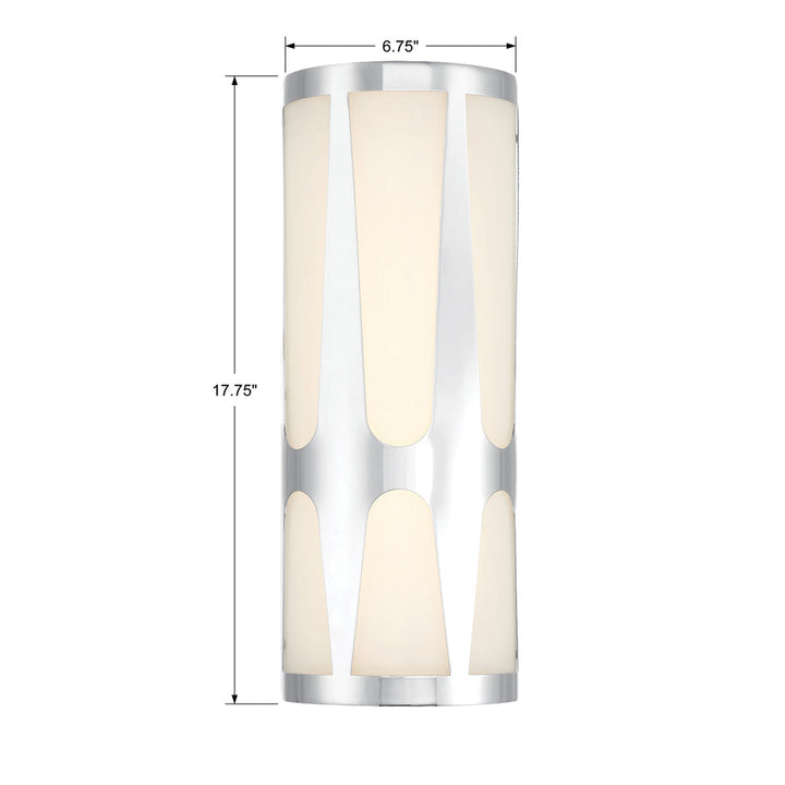 Royston Integrated LED Polished Chrome Sconce Crystorama