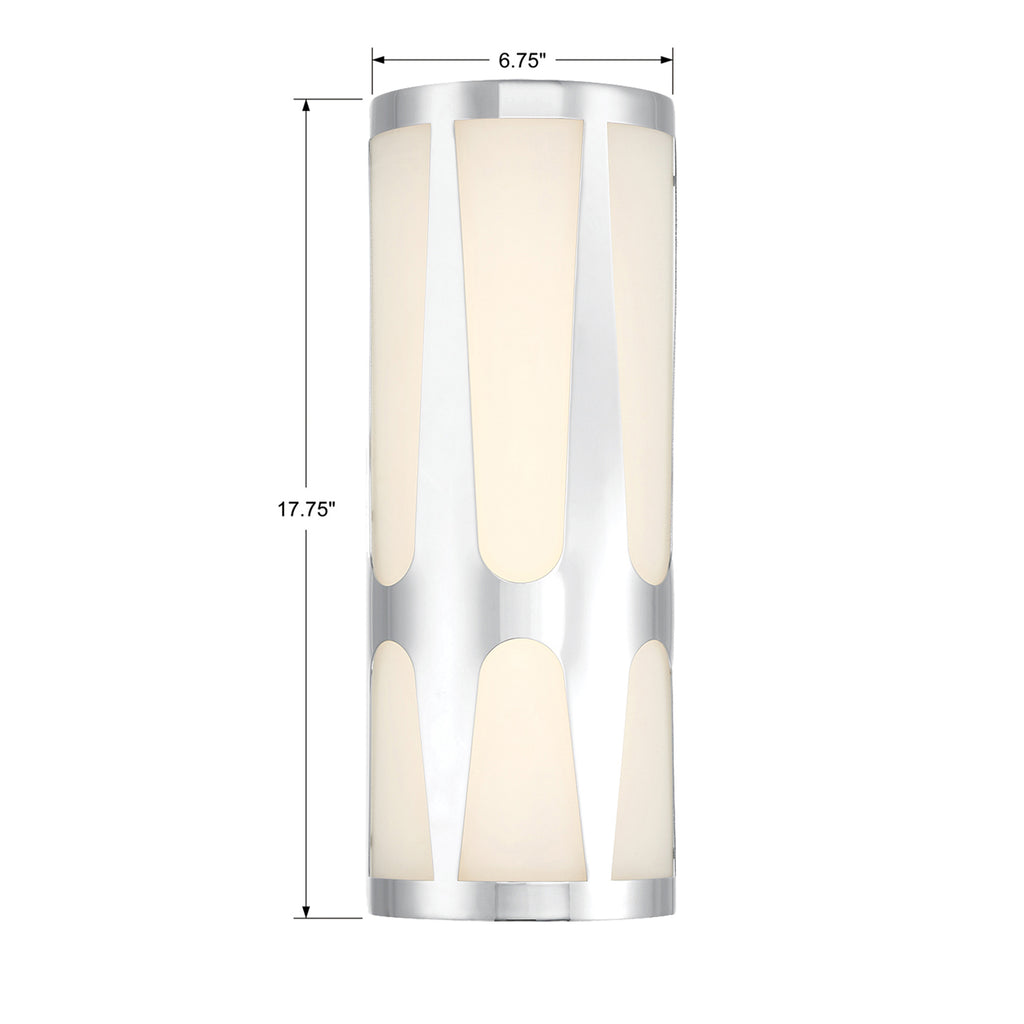 Royston 2 Light Polished Chrome Sconce Crystorama