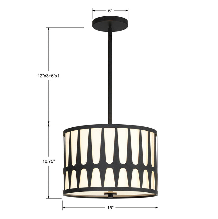 Royston 3 Light Black Mini Chandelier Crystorama