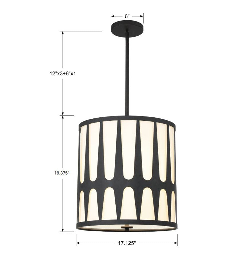 Royston 4 Light Black Mini Chandelier Crystorama