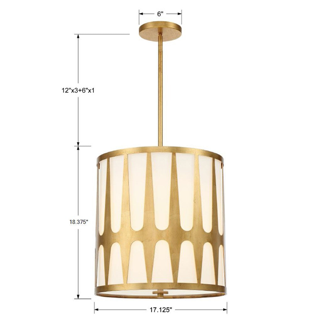 Royston 4 Light Antique Gold Mini Chandelier Crystorama