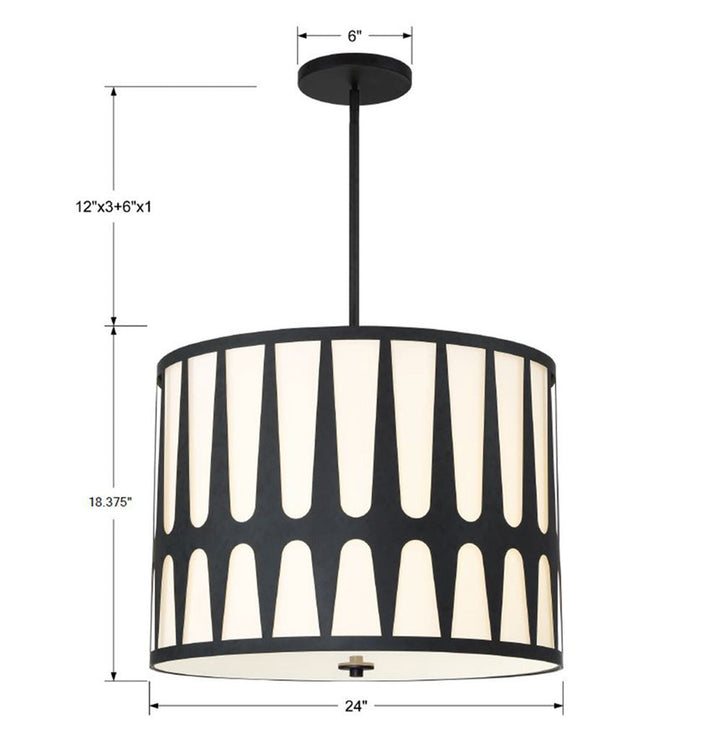 Royston 5 Light Black Chandelier Crystorama