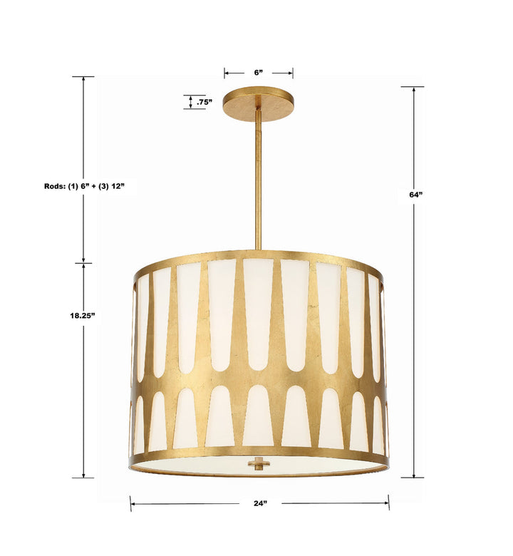 Royston 5 Light Antique Gold Chandelier Crystorama