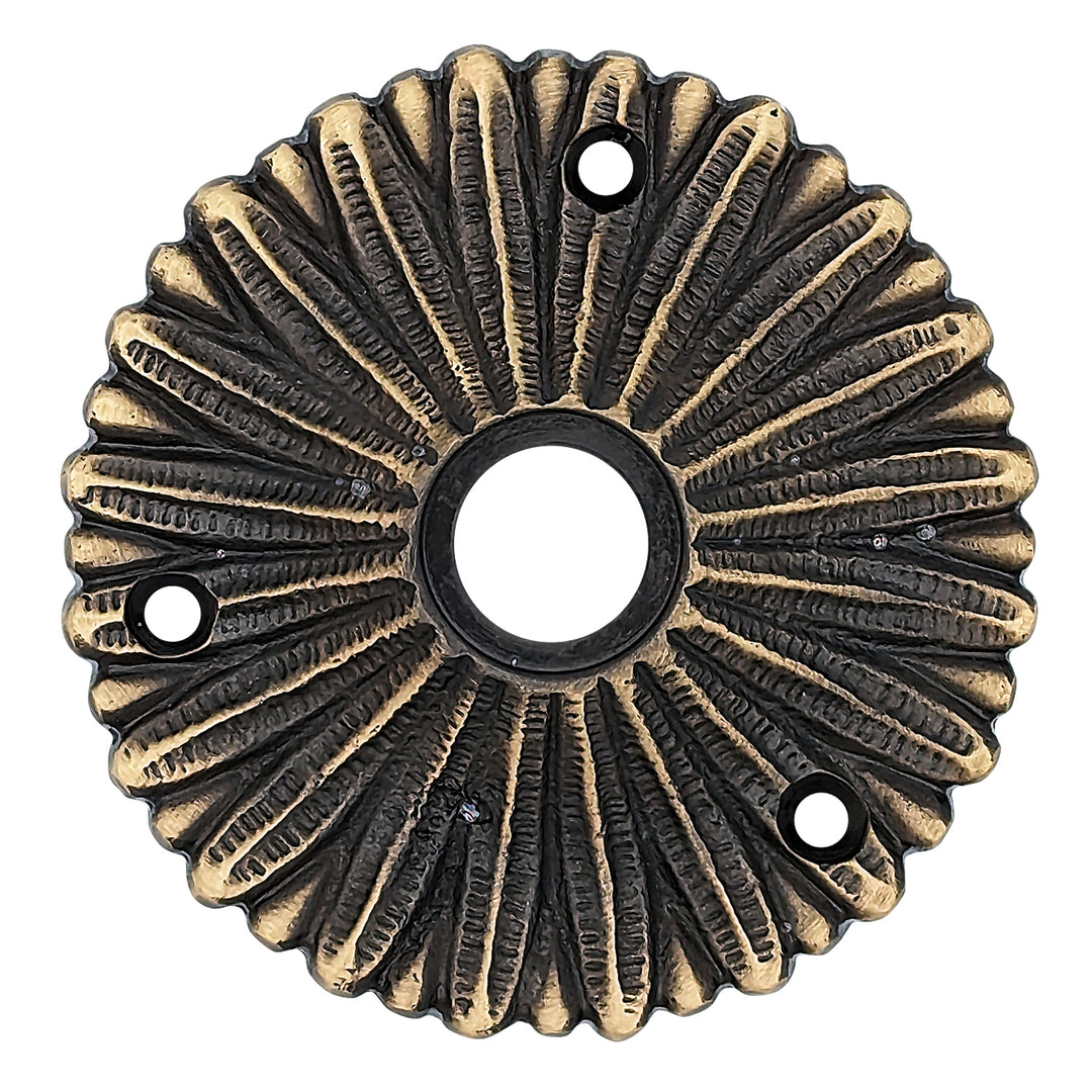 Solid Brass Provincial Style Rosette (Antique Brass Finish) COPPER MOUNTAIN HARDWARE