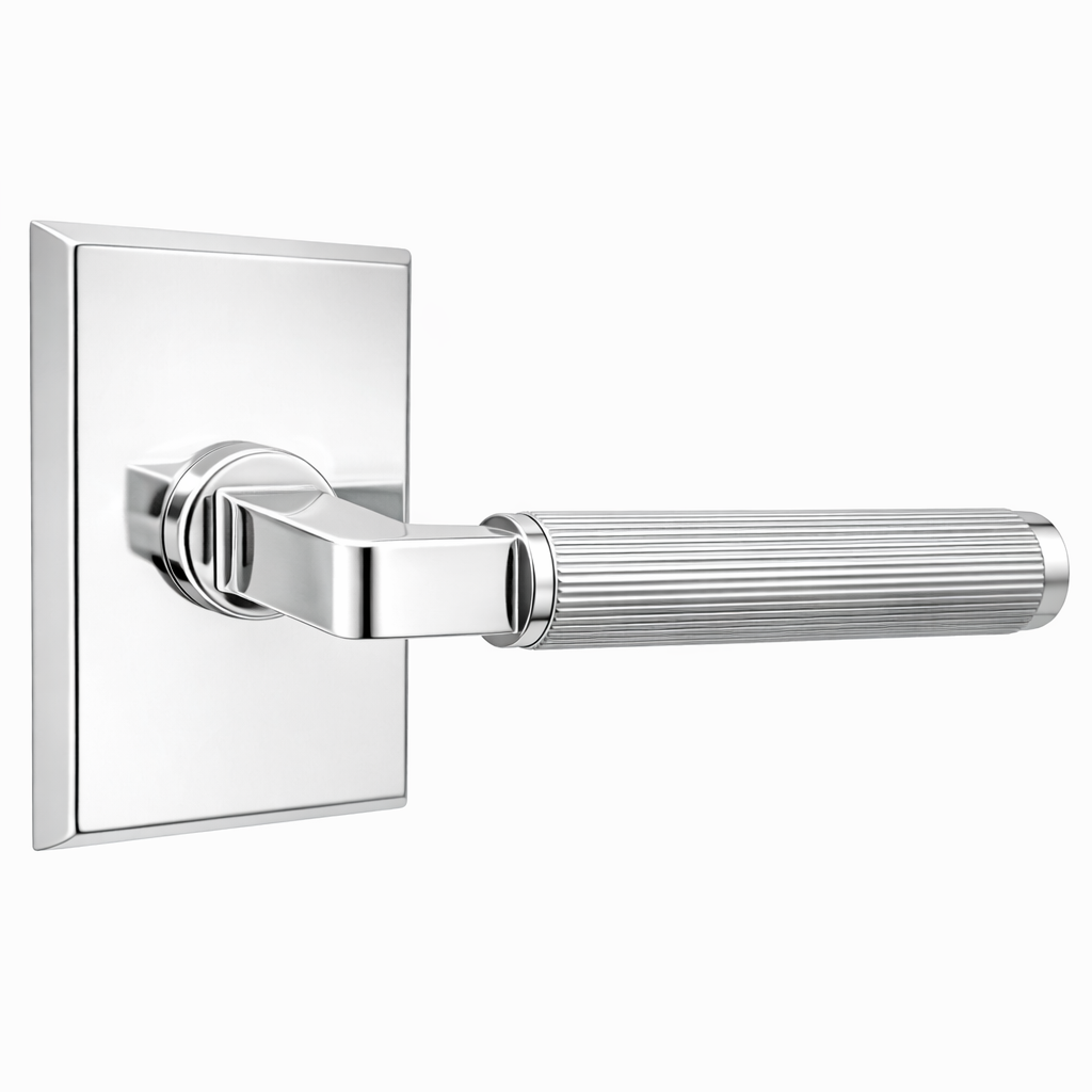 Magnifique® Rectangular Door Set with Modern Reed Lever (Several Finishes Available)