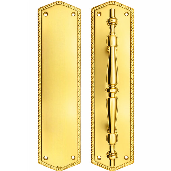 12 Inch Georgian Oval Roped Style Door Pull & Plate Set