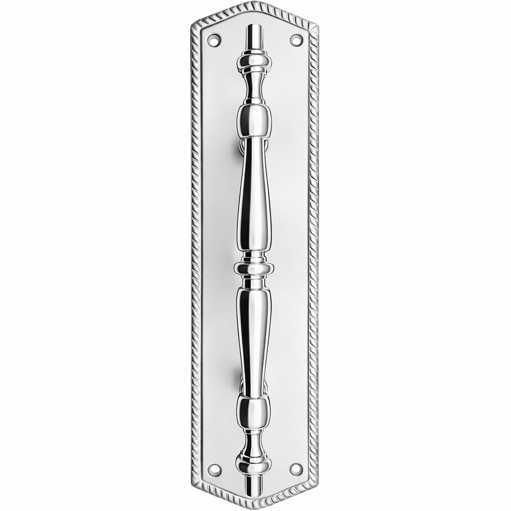 12 Inch Georgian Oval Roped Style Door Pull & Plate