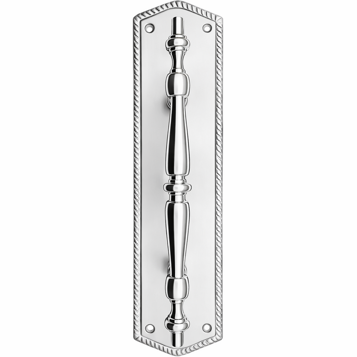 12 Inch Georgian Oval Roped Style Door Pull & Plate