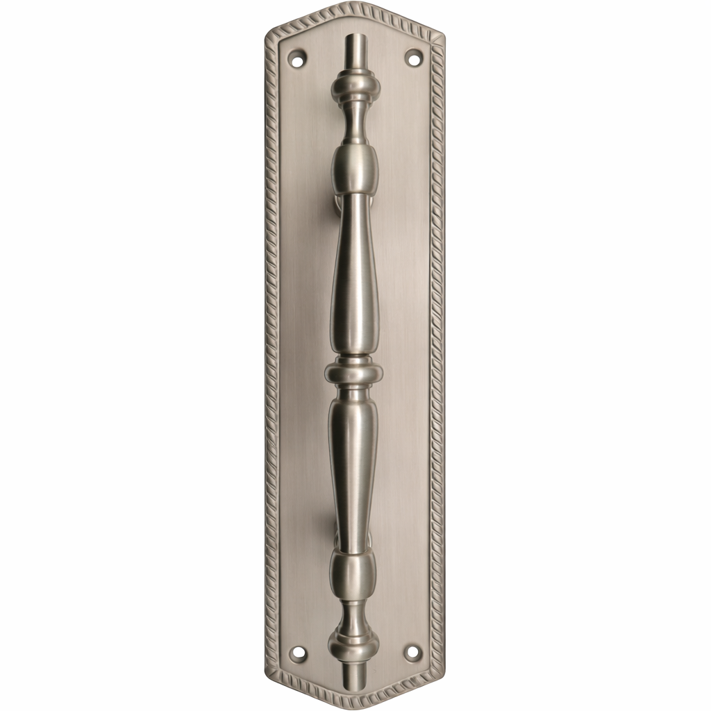 12 Inch Georgian Oval Roped Style Door Pull & Plate