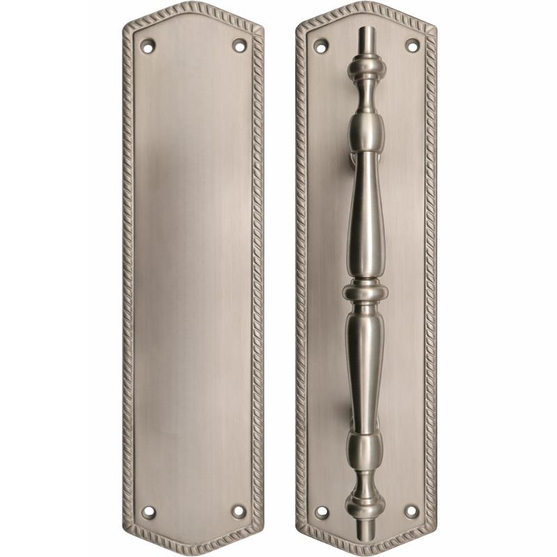 12 Inch Georgian Oval Roped Style Door Pull & Plate Set