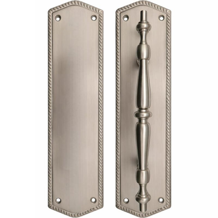 12 Inch Georgian Oval Roped Style Door Pull & Plate Set