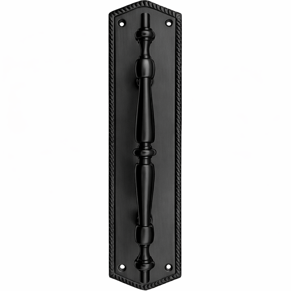 12 Inch Georgian Oval Roped Style Door Pull & Plate