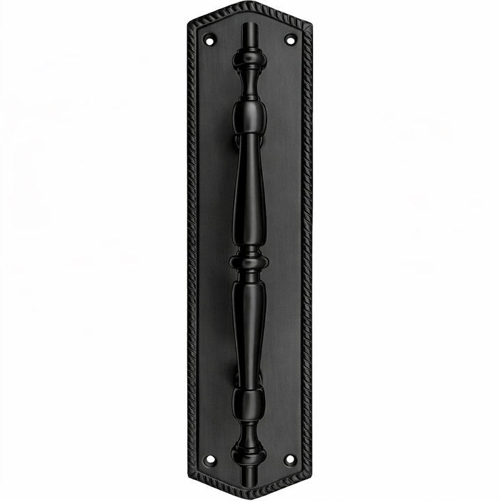 12 Inch Georgian Oval Roped Style Door Pull & Plate