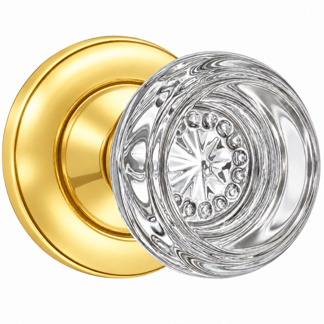 Magnifique® Classic Door Set with Round Crystal Knobs (Several Finishes Available)