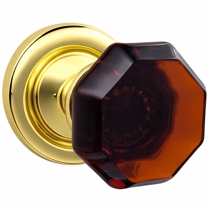 Magnifique® Classic Door Set with Amber Glass Knobs (Several Finishes Available)