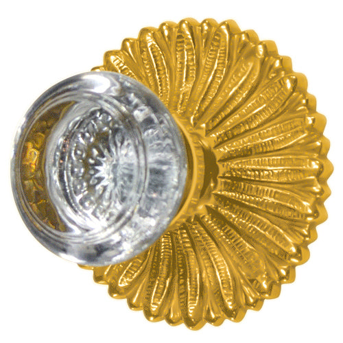 French Provincial Rosette Door Set with Crystal Round Door Knobs (Several Finishes Available)
