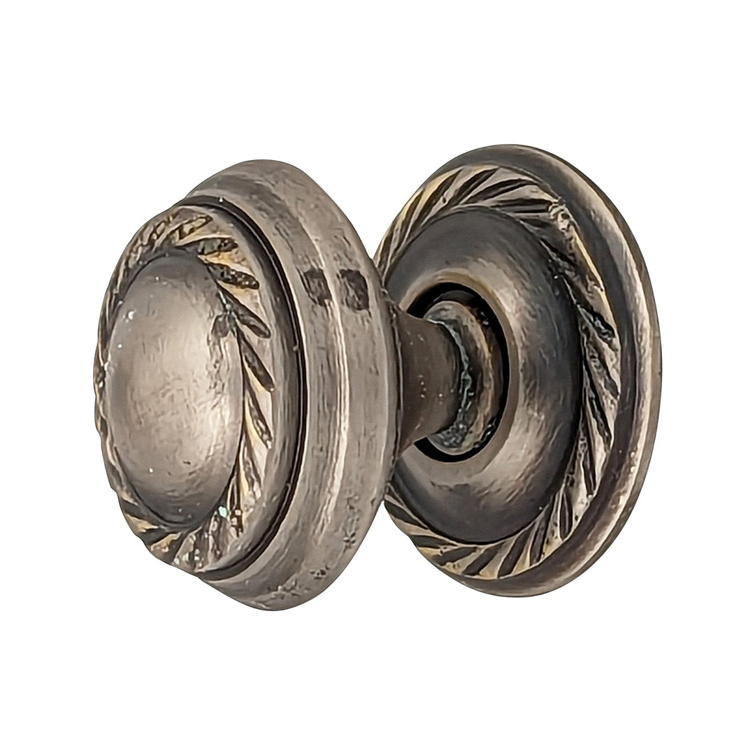 1 Inch Solid Brass Georgian Roped Round Cabinet & Furniture Knob COPPER MOUNTAIN HARDWARE