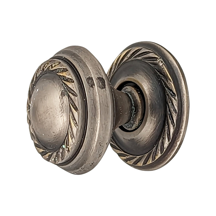 1 Inch Solid Brass Georgian Roped Round Cabinet & Furniture Knob COPPER MOUNTAIN HARDWARE