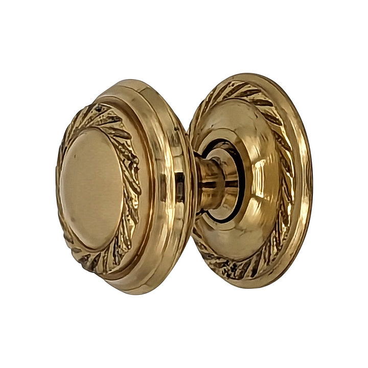 1 Inch Solid Brass Georgian Roped Round Cabinet & Furniture Knob COPPER MOUNTAIN HARDWARE