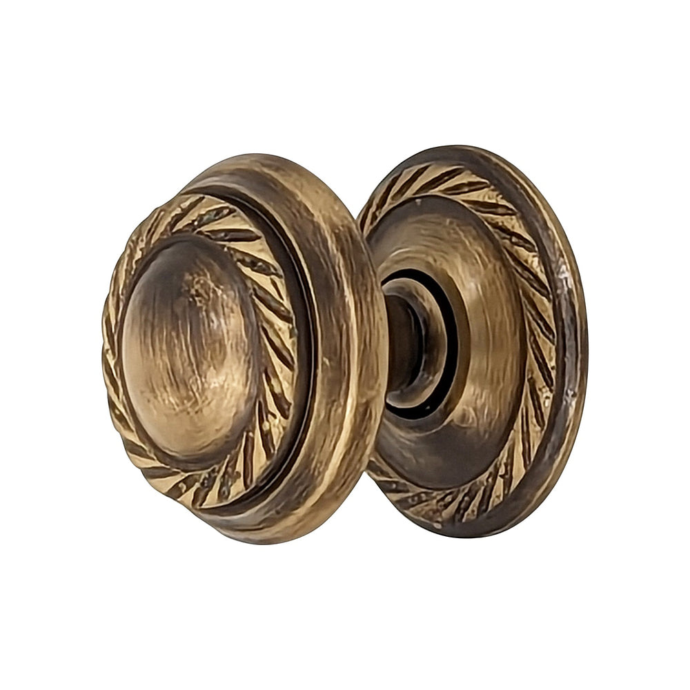 1 Inch Solid Brass Georgian Roped Round Cabinet & Furniture Knob COPPER MOUNTAIN HARDWARE