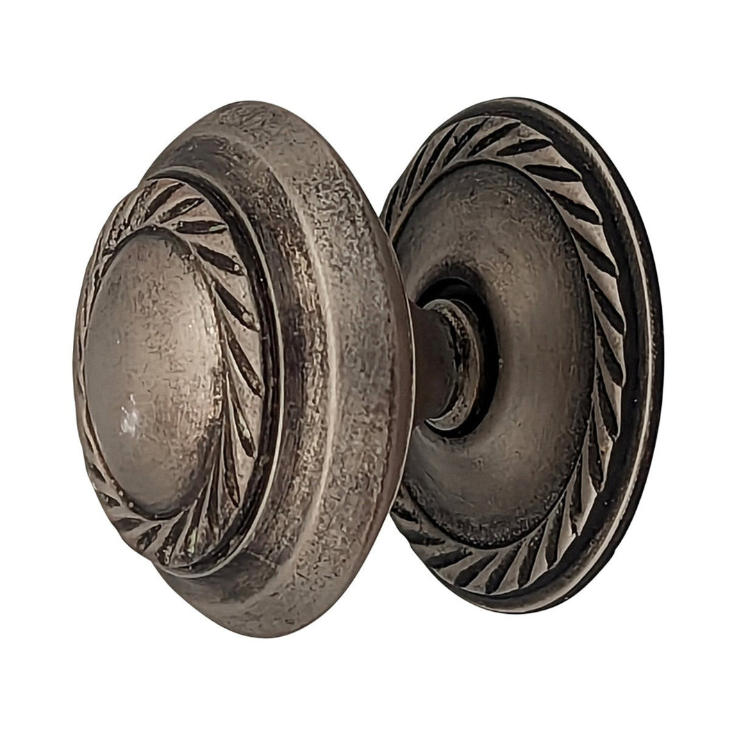 1 1/2 Inch Georgian Roped Cabinet Knob with Backplate (Several Finishes Available) COPPER MOUNTAIN HARDWARE