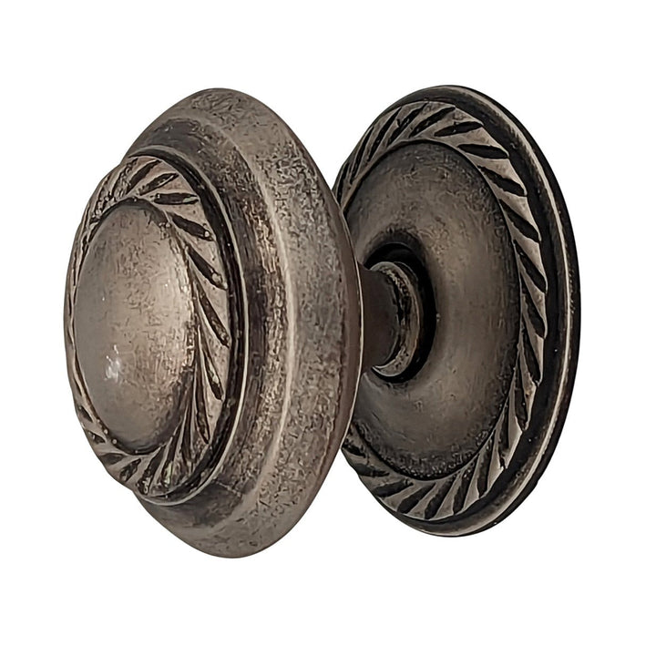 1 1/2 Inch Georgian Roped Cabinet Knob with Backplate (Several Finishes Available) COPPER MOUNTAIN HARDWARE