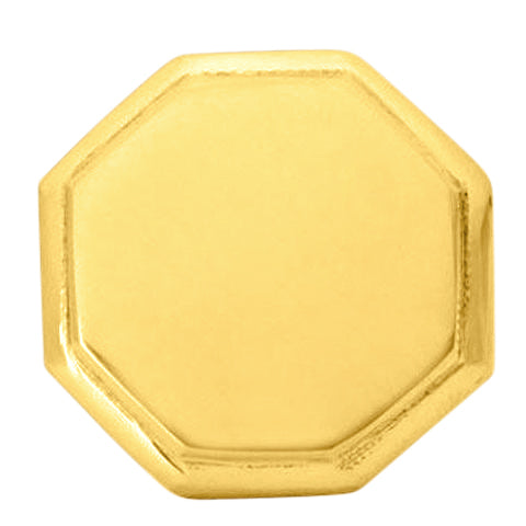 1 5/8 Inch Solid Brass Octagonal Cabinet Knob (Polished Brass Finish)