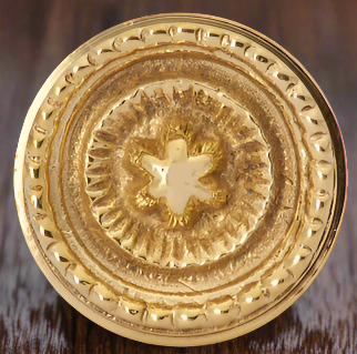 1 1/4 Inch Solid Brass Beaded Star Round Cabinet & Furniture Knob COPPER MOUNTAIN HARDWARE